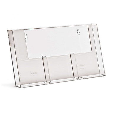 Wall-Mounted DL Portrait Leaflet Holder with Three Pockets for Efficient Display