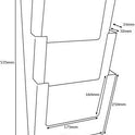 Wall Fix A4 Portrait Leaflet Holder (Three Tiers )