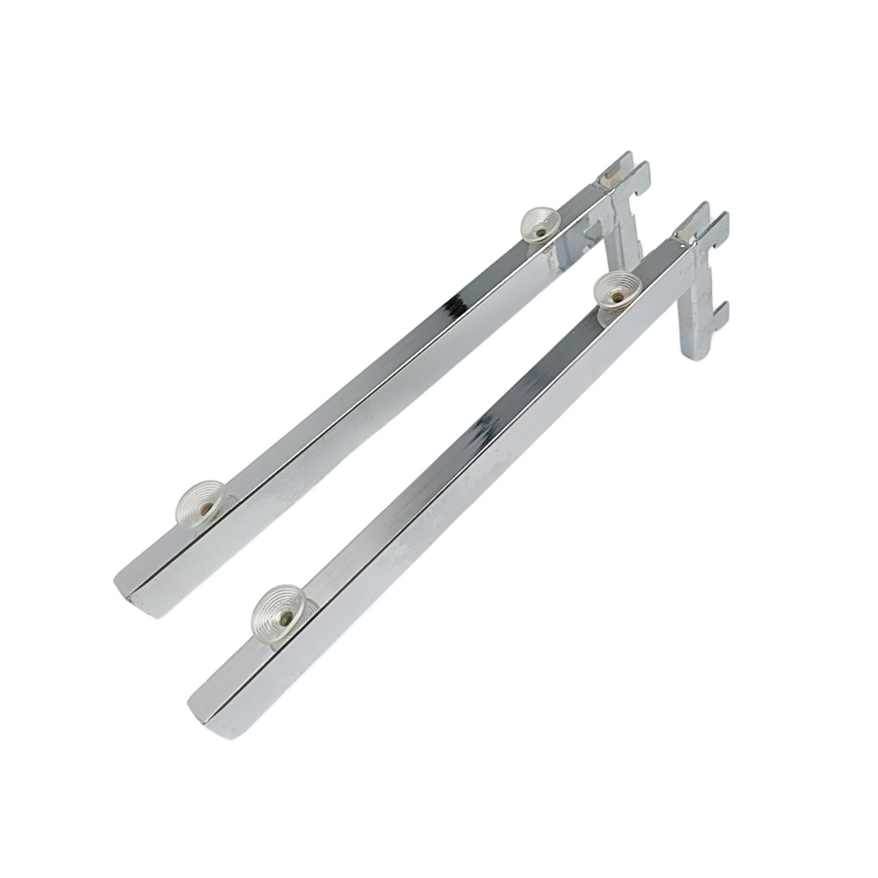 1x Chrome Glass Shelf Bracket For Upright With Suction Pads