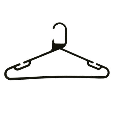 100x Black Strong Heavy Duty Plastic Coat Hangers, Suit, Trouser Etc Garment Clothes Hanger