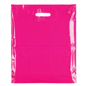 100x Plastic Plain Fuchsia Carrier Bags