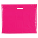 100x Plastic Plain Fuchsia Carrier Bags