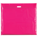 100x Plastic Plain Fuchsia Carrier Bags