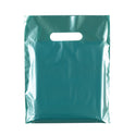 100x Plastic Plain Metallic Green Carrier Bags