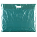 100x Plastic Plain Metallic Green Carrier Bags