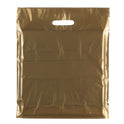 100x Plastic Plain Gold Carrier Bags
