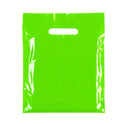100x Plastic Plain Lime Green Carrier Bags