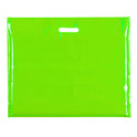 100x Plastic Plain Lime Green Carrier Bags