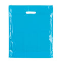 100x Plastic Plain Sky Blue Carrier Bags