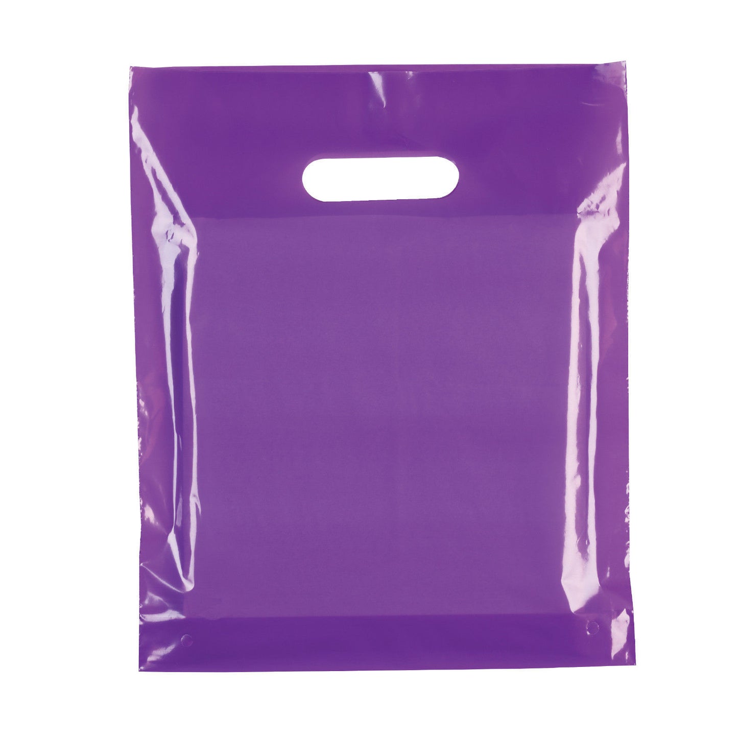 100x Plastic Plain Violet Carrier Bags