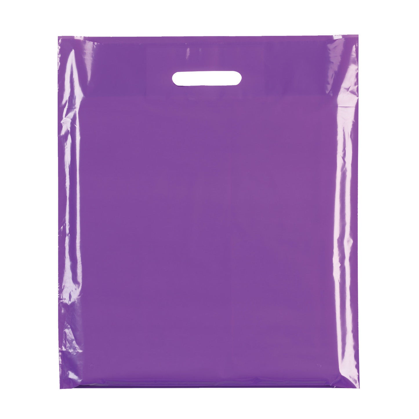 100x Plastic Plain Violet Carrier Bags