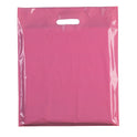 100x Plastic Plain Pink Carrier Bags