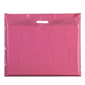 100x Plastic Plain Pink Carrier Bags