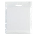 100x Plastic Plain White Carrier Bags