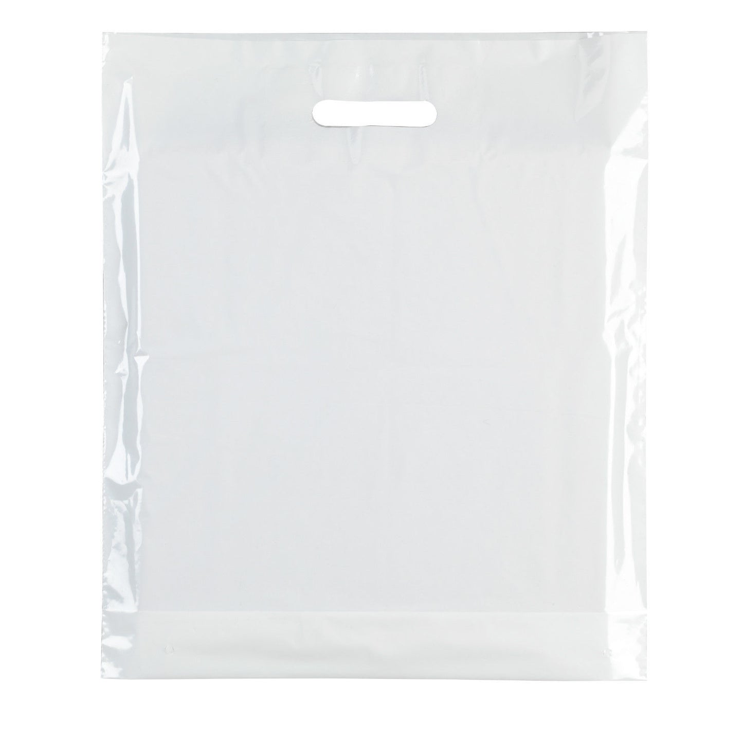 100x Plastic Plain White Carrier Bags
