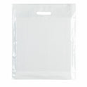 100x Plastic Plain White Carrier Bags