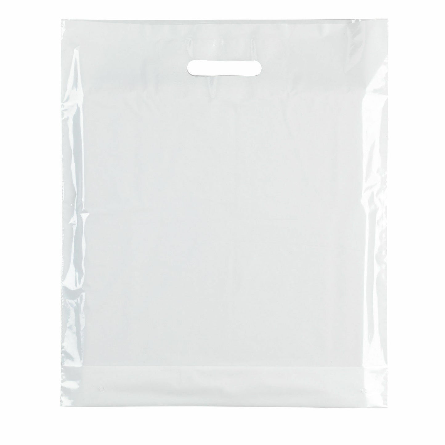 100x Plastic Plain White Carrier Bags