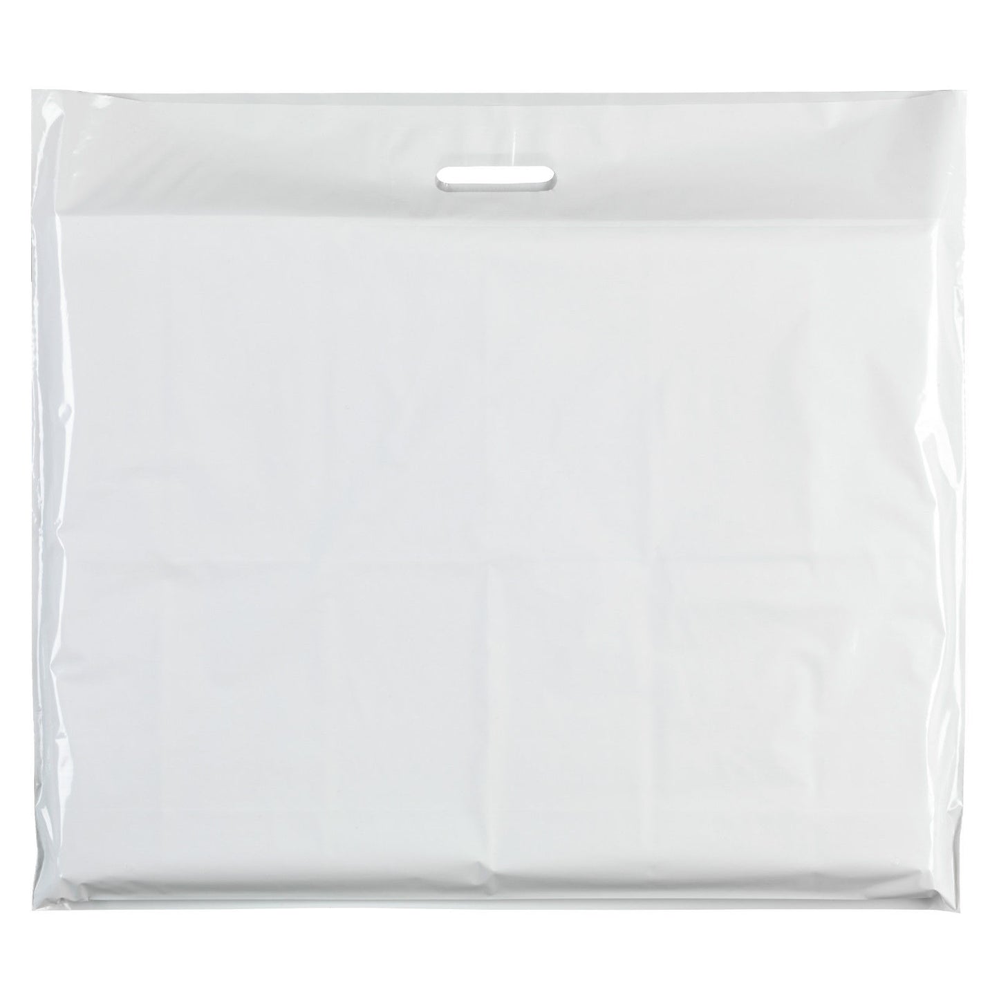100x Plastic Plain White Carrier Bags