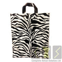 100x Plastic Zebra Printed Design Carrier Bags