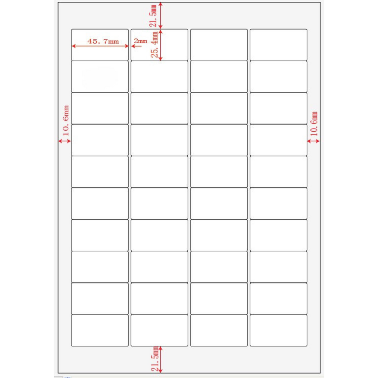 Multi-Purpose A4 White Self-Adhesive Labels 40 Label