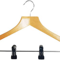 100x 35cm Wooden Baby Toddler Children's Kids Wooden Clothes Coat Hangers With Trouser Skirt Clips