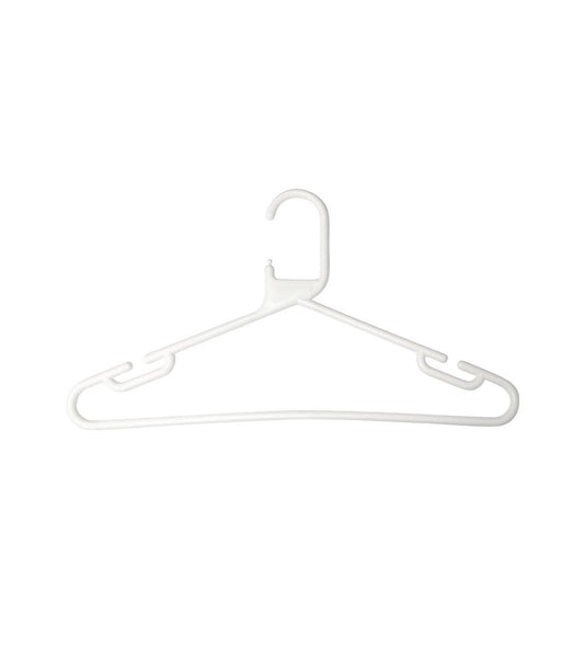 100x White Strong Heavy Duty Plastic Coat Hangers, Suit, Trouser Etc Garment Clothes Hanger