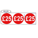 500x 45mm £21-£75 Red Self Adhesive Round Price Stickers