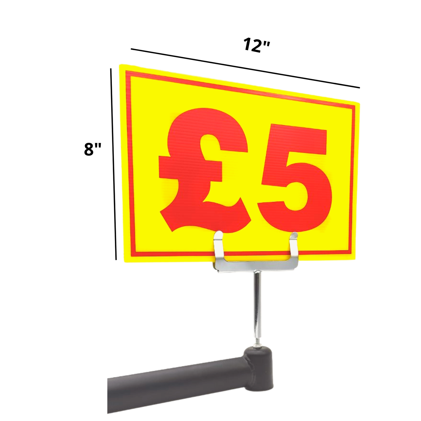 Yellow & Red Correx Market Price Sale Card Sign Board Double-Sided & Waterproof