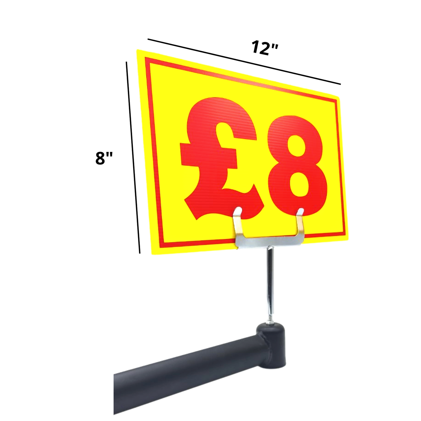 Yellow & Red Correx Market Price Sale Card Sign Board Double-Sided & Waterproof