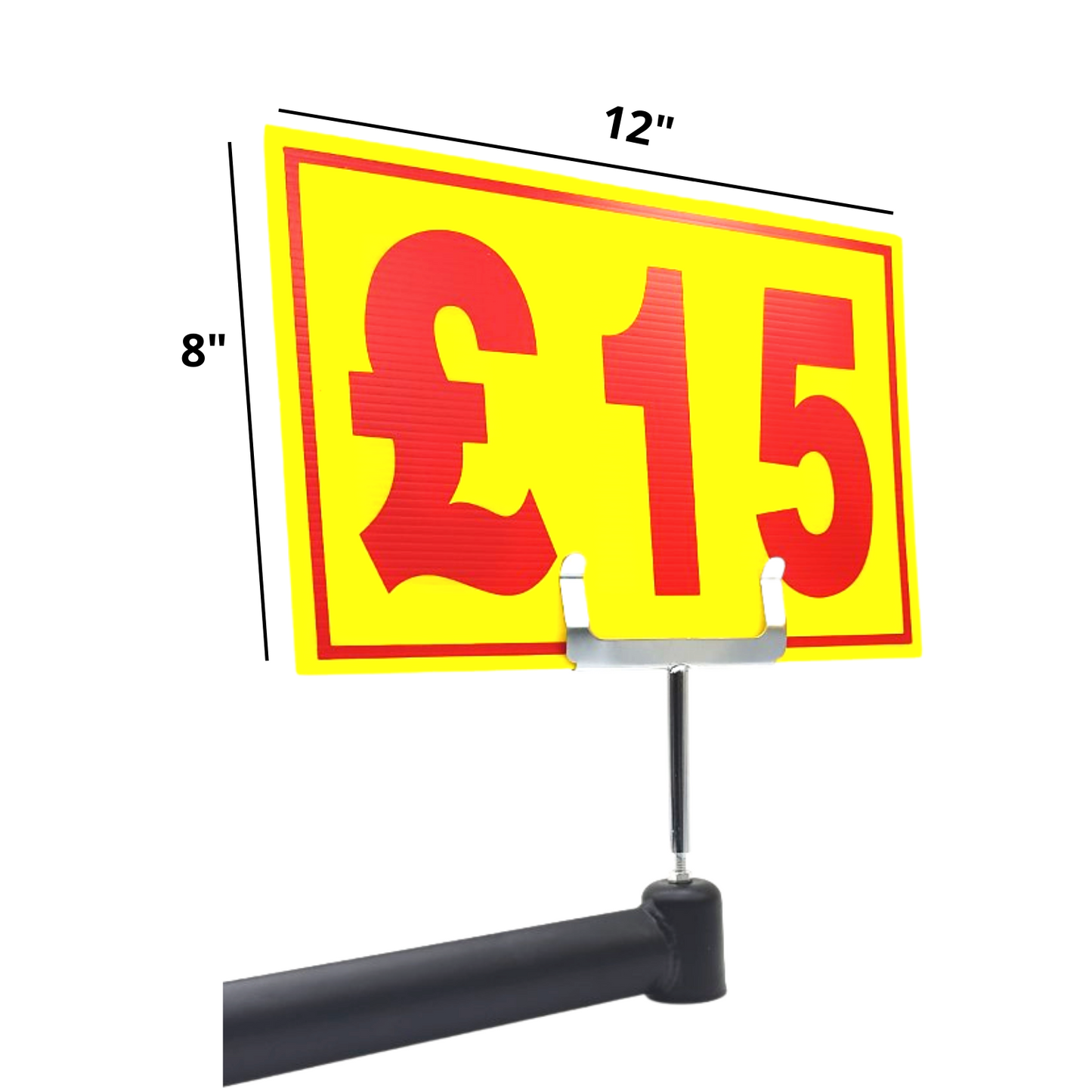 Yellow & Red Correx Market Price Sale Card Sign Board Double-Sided & Waterproof