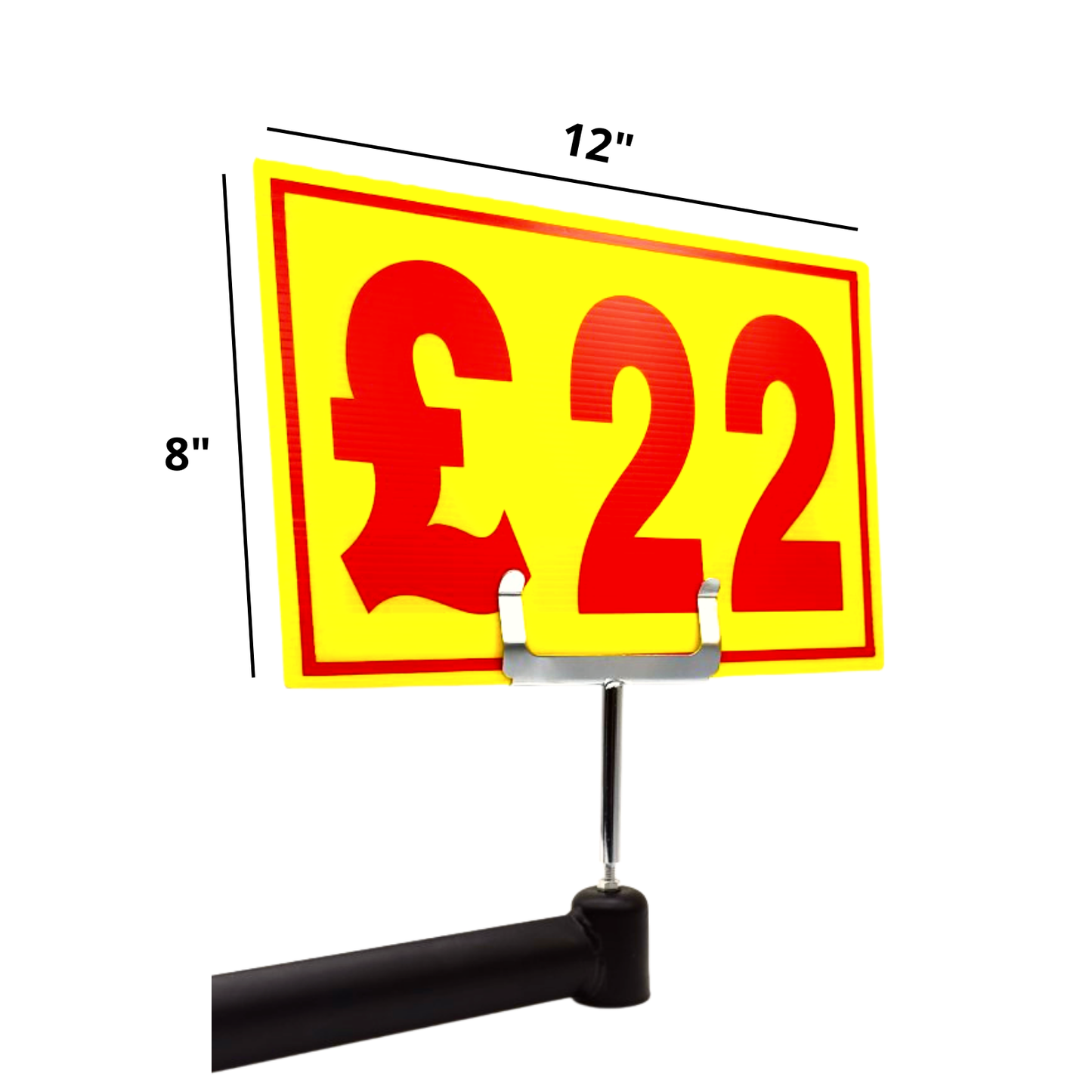 Yellow & Red Correx Market Price Sale Card Sign Board Double-Sided & Waterproof