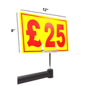 Yellow & Red Correx Market Price Sale Card Sign Board Double-Sided & Waterproof