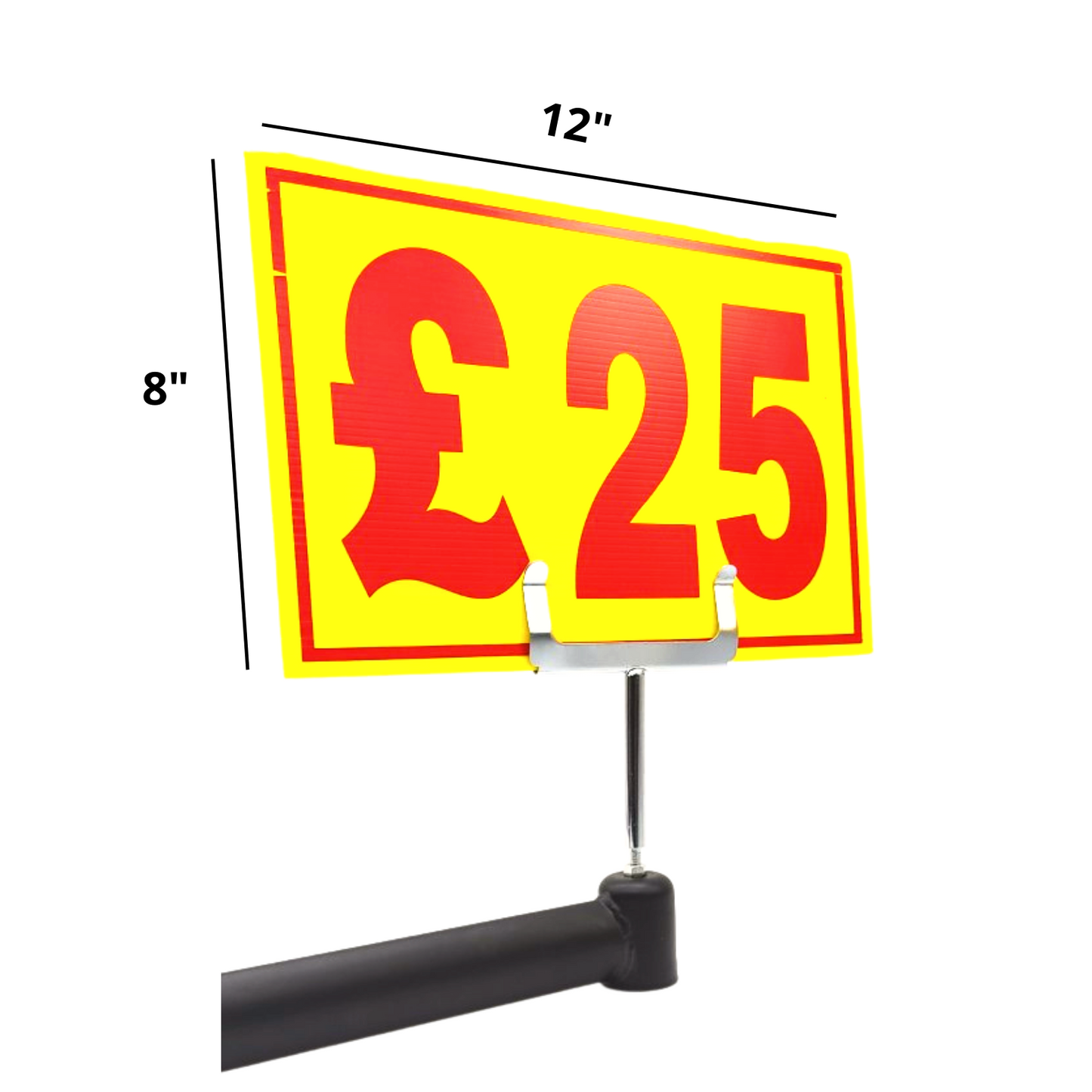 Yellow & Red Correx Market Price Sale Card Sign Board Double-Sided & Waterproof