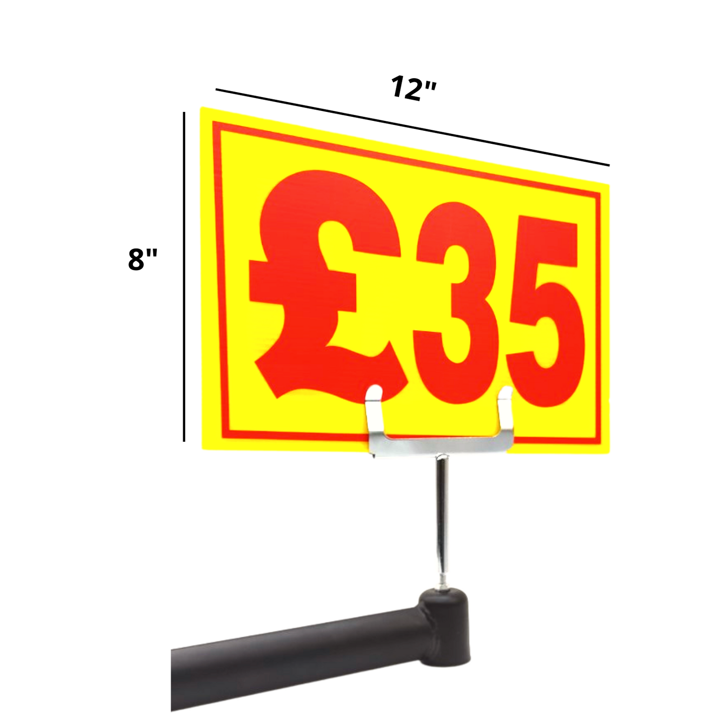Yellow & Red Correx Market Price Sale Card Sign Board Double-Sided & Waterproof
