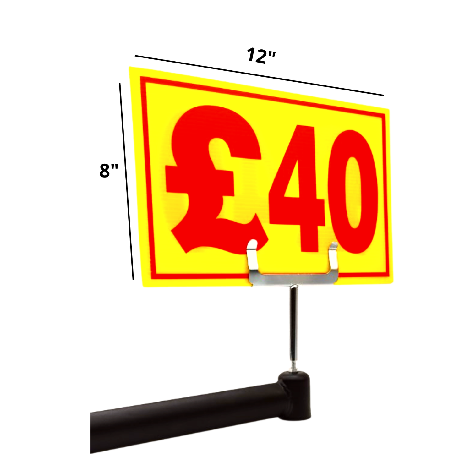 Yellow & Red Correx Market Price Sale Card Sign Board Double-Sided & Waterproof