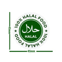 500x 100% Halal Food Stickers, Green Round 45mm Labels - Certified Halal for Food Packaging, Safe Seal for Restaurants, Catering & Grocery