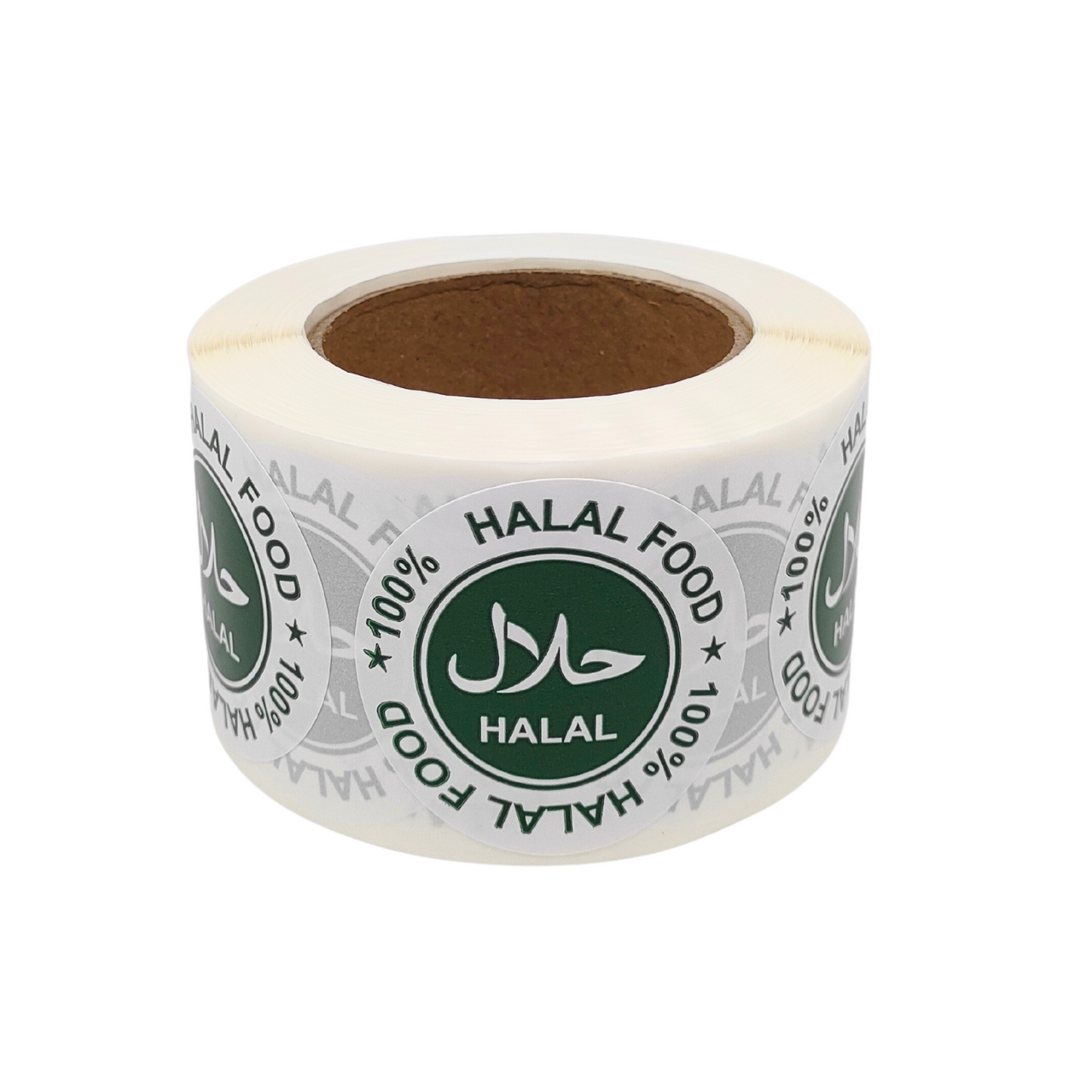 500x 100% Halal Food Stickers, Green Round 45mm Labels - Certified Halal for Food Packaging, Safe Seal for Restaurants, Catering & Grocery