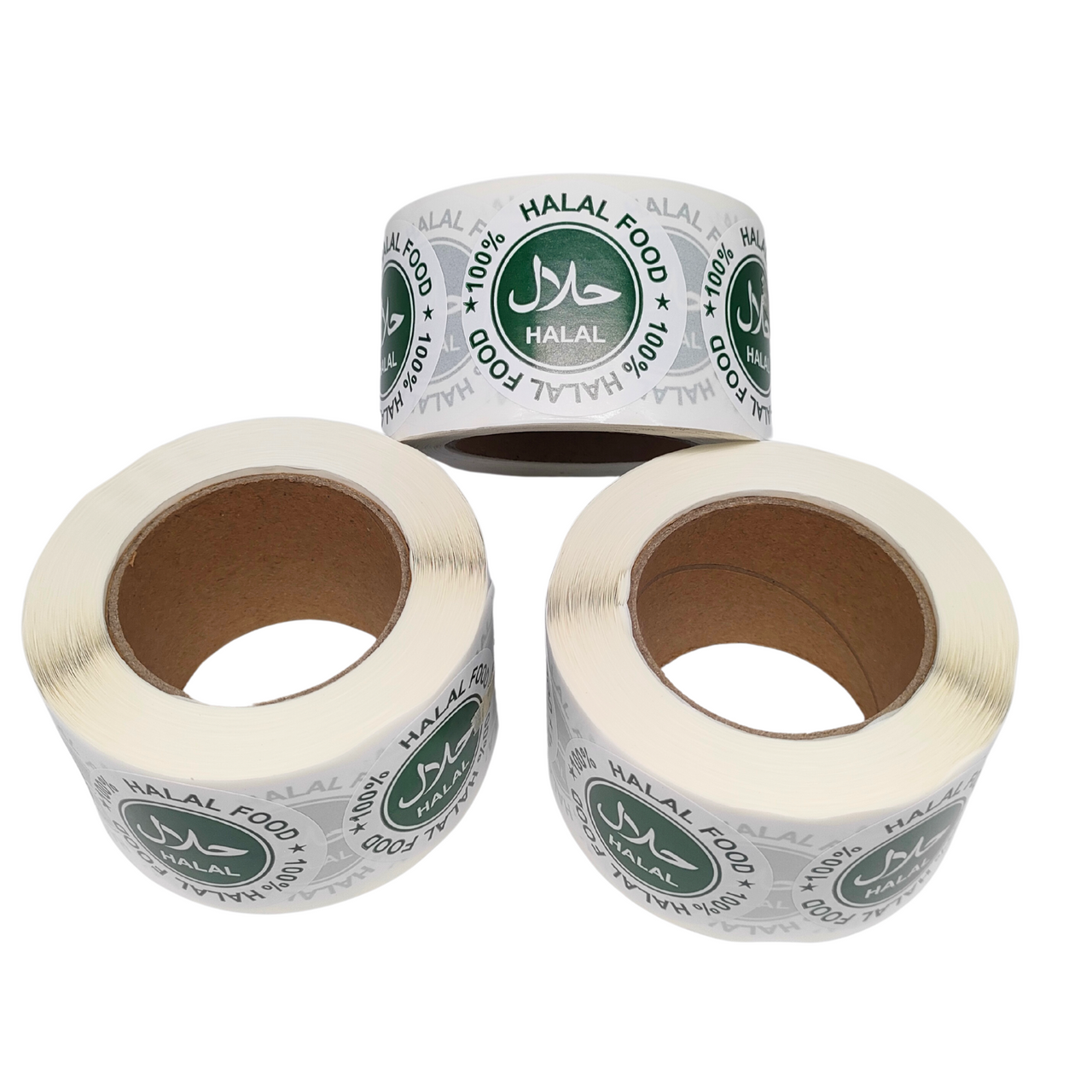 500x 100% Halal Food Stickers, Green Round 45mm Labels - Certified Halal for Food Packaging, Safe Seal for Restaurants, Catering & Grocery