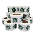 500x 100% Halal Food Stickers, Green Round 45mm Labels - Certified Halal for Food Packaging, Safe Seal for Restaurants, Catering & Grocery