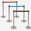 Chrome Retractable Queue Barrier System:Efficient Crowd Control&Queue Management