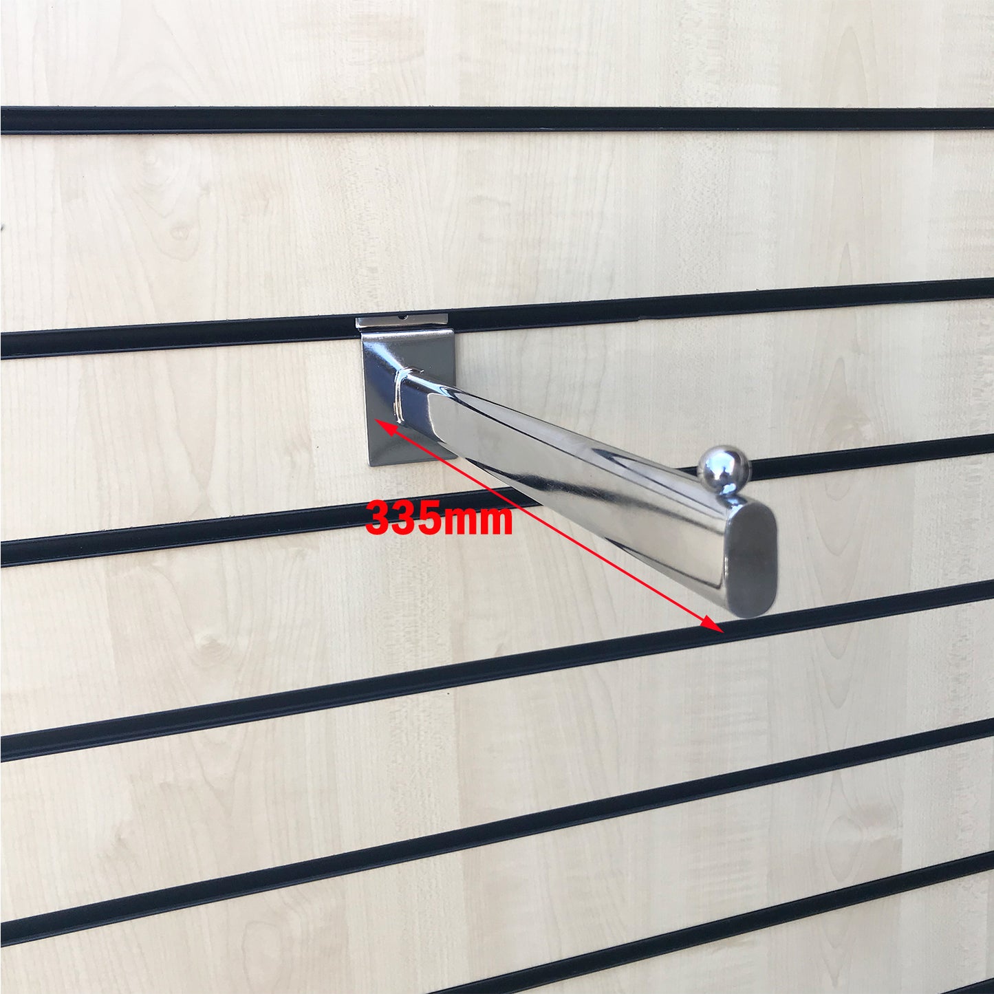 Oval Straight Arm For Slatwall Panel For Retail Display