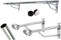 3ft Long Pole +2 Brackets+2 Plastic End Caps-Super Heavy Duty Chrome Plated Wall Mounted Garment Clothes Rail Hanging Shop Display Tubing Rack Diameter Of Pole