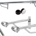 6ft Long Pole +2 Brackets+2 Plastic End Caps-Super Heavy Duty Chrome Plated Wall Mounted Garment Clothes Rail Hanging Shop Display Tubing Rack Diameter Of Pole