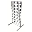 4ft Black Grid Mesh Panel Display Stand with T-Leg & 28 x 2" Single Prong Hooks