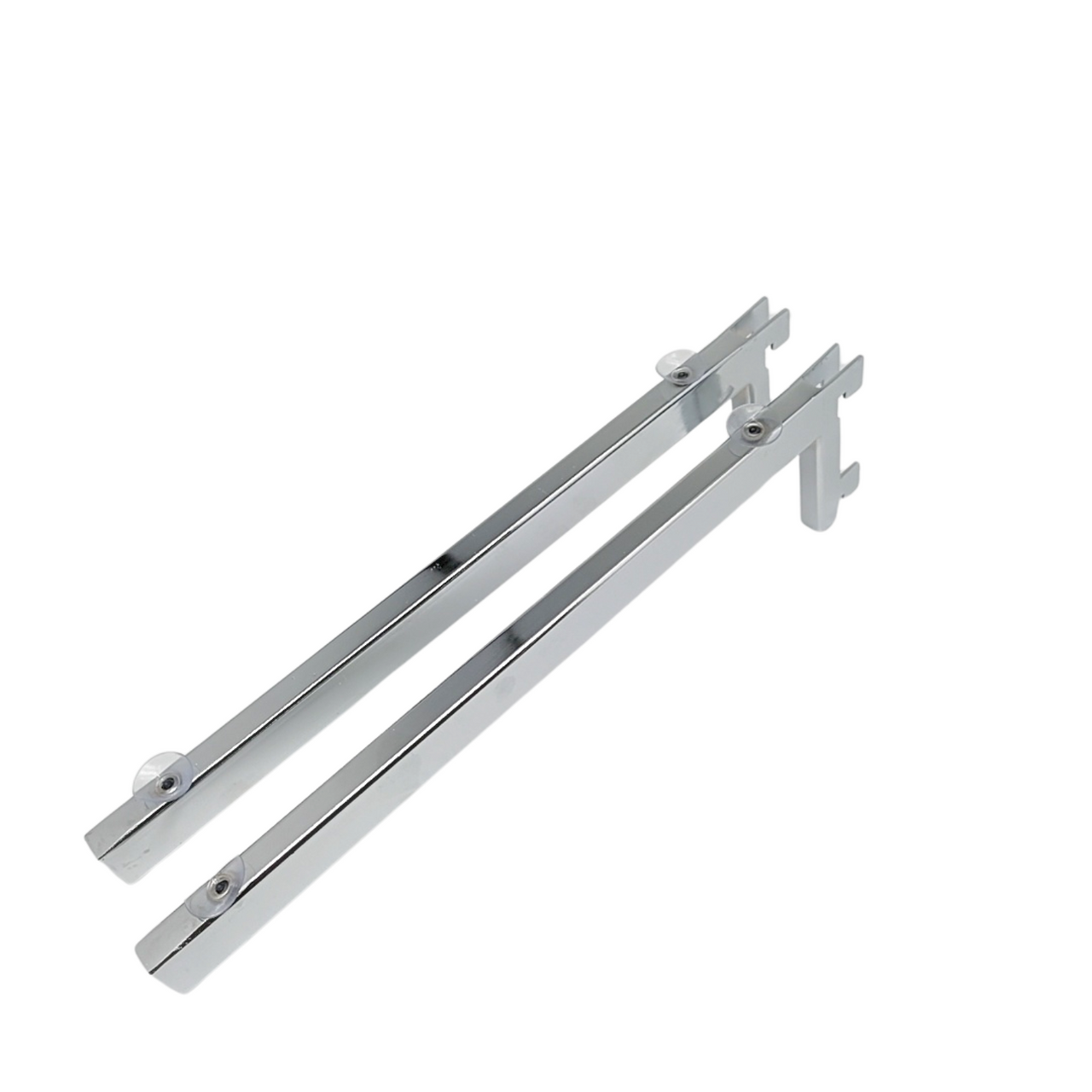 1x Chrome Glass Shelf Bracket For Upright With Suction Pads