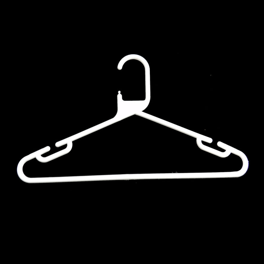 100x White Strong Heavy Duty Plastic Coat Hangers, Suit, Trouser Etc Garment Clothes Hanger
