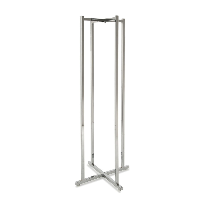 4 Way Folding Lingerie Rack with 16 Round 12" L Arms | Chrome