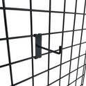 4" Black Grid Mesh Hooks Single Prong Shop Display