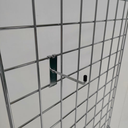 4 Inch Grid mesh Hooks Single Prong Shop Display