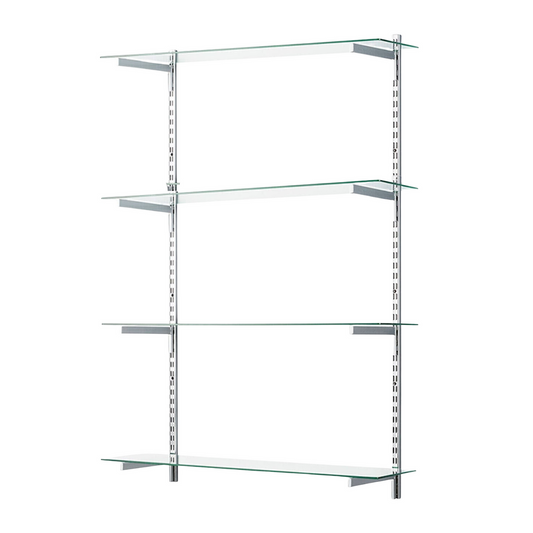Glass Twin Slot Shelving Set - 30cm Width